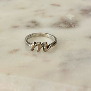 James Avery silver “M” ring (size 6)